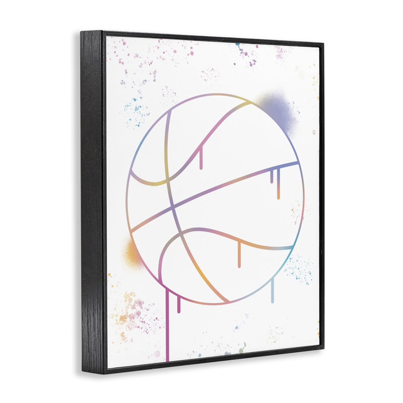 Estampe numérique Graffiti Basketball Drip, design par Marcus Prime, H 14 po x l 11 po, Giclée encadrée noir minuit