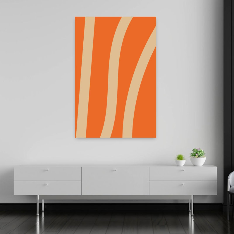 Funkycurvesno09, impression abstraite et audacieuse murale colorée, 60" H x 40" W