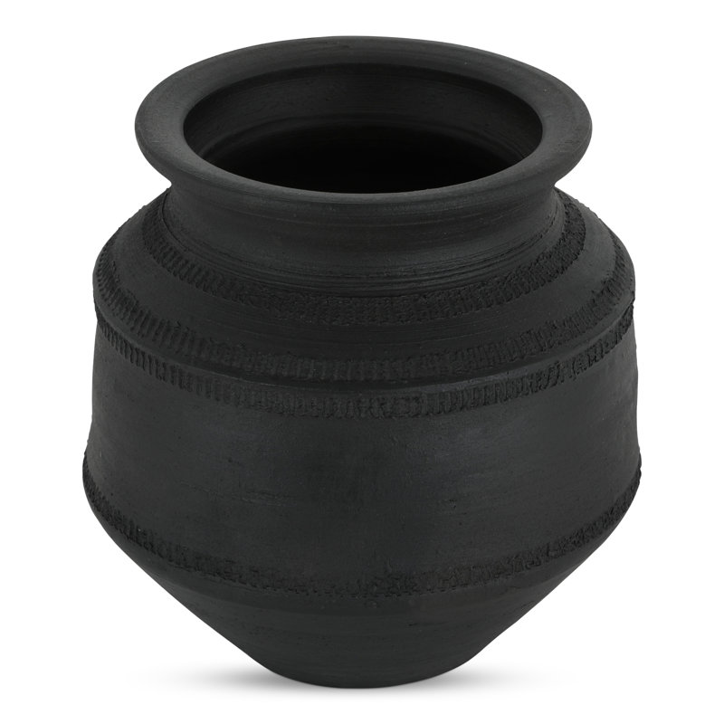 Vase Astra noir terre cuite