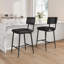 Classic PU Leather Bar Stools Set of 2 - 25.6'' Counter Height - Heavy-Duty Metal Legs - 400LBS Capacity - With Backrest & Footrest,2pcs Set-750052689