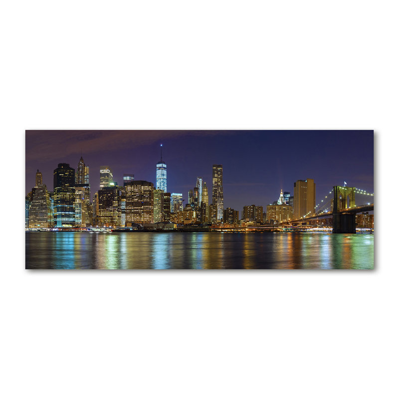 Manhattan By Night - Wrapped Canvas Print