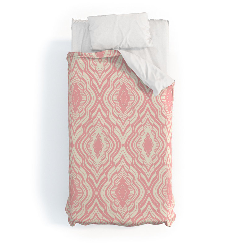 Housse de couette standard en coton rose Jenean Morrison, Housse de couette pour lit simple