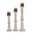 Mango Wood Decorative White Candle Holder Set