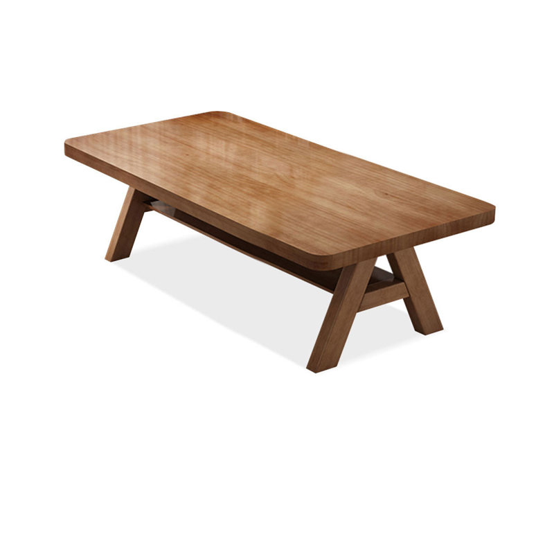 Bureau rectangulaire en bois massif brun noisette, H 29,53 po x l 62,99 po x P 27,56 po