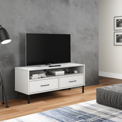 Leathan Unfinished Corner TV Stand for TVs up to 43"