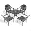 Ensemble de meubles de patio en aluminium coulé avec cadre noir et coussins de siège de couleurs aléatoires-1443199746