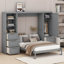 Grand lit escamotable avec tiroirs et tablettes-107167773