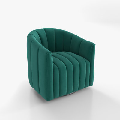 Annelotte Velvet Swivel Barrel Chair