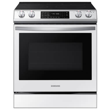 Samsung 30-in Glass Top 5 Elements 6.3-cu ft Self-Cleaning Air Fry  Convection Oven Freestanding Smart Electric Range (Fingerprint Resistant  Stainless Steel) in the Single Oven Electric Ranges department at