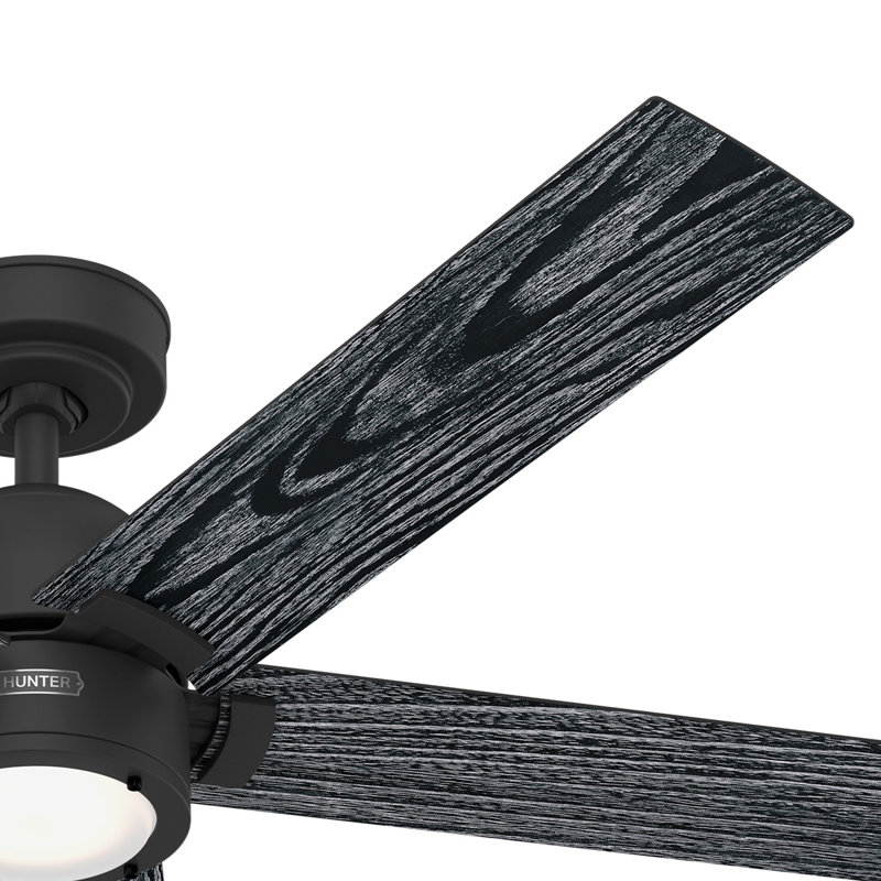 Erling Matte Black 52" Ceiling Fan with LED Light and Remote