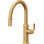 Pull-Down Kitchen Faucet With Button Sprayer - Low Arc Spout