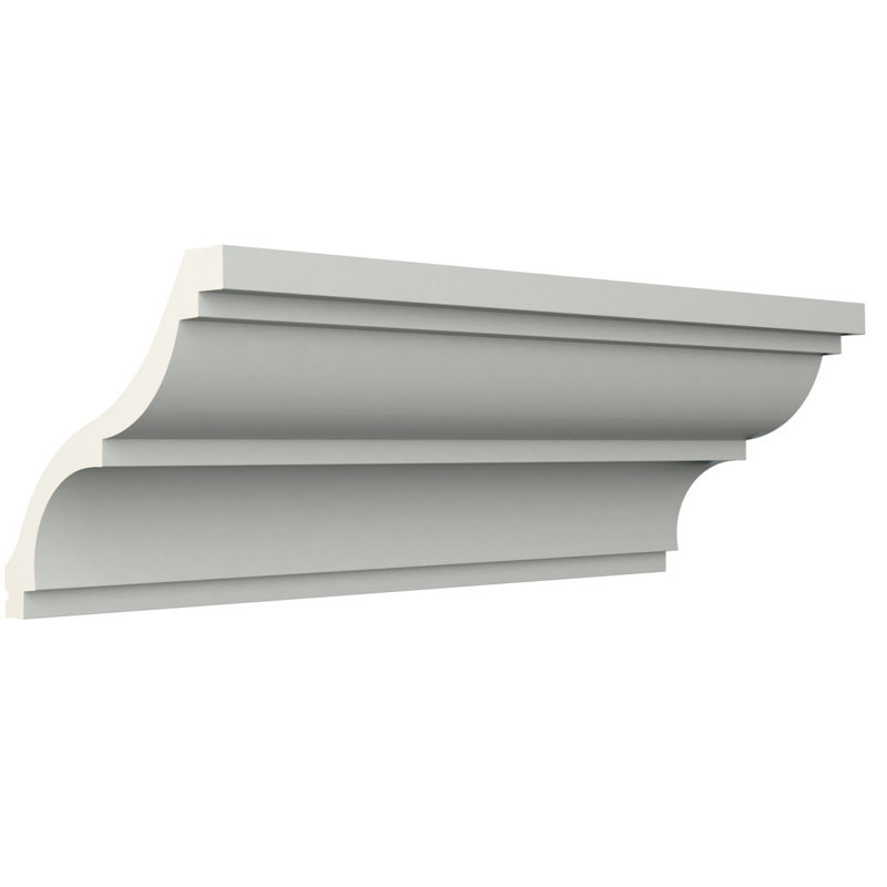 Endurathane Irene Crown Moulding, 3 1/8"H x 3 1/8"P x 4 1/2"F x 96"L, Factory Primed
