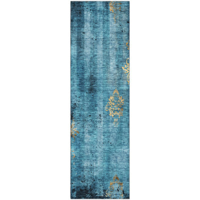 Premium Machine Washable Jacquez AMF1788 Floral Rug