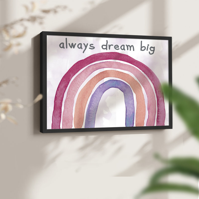 «Always Dream Big», reproduction encadrée, H 22 po x l 28 po, Noir