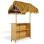 Ensemble de barre de patio de style hawaïen avec auvent en gazon synthétique et bois d'acacia