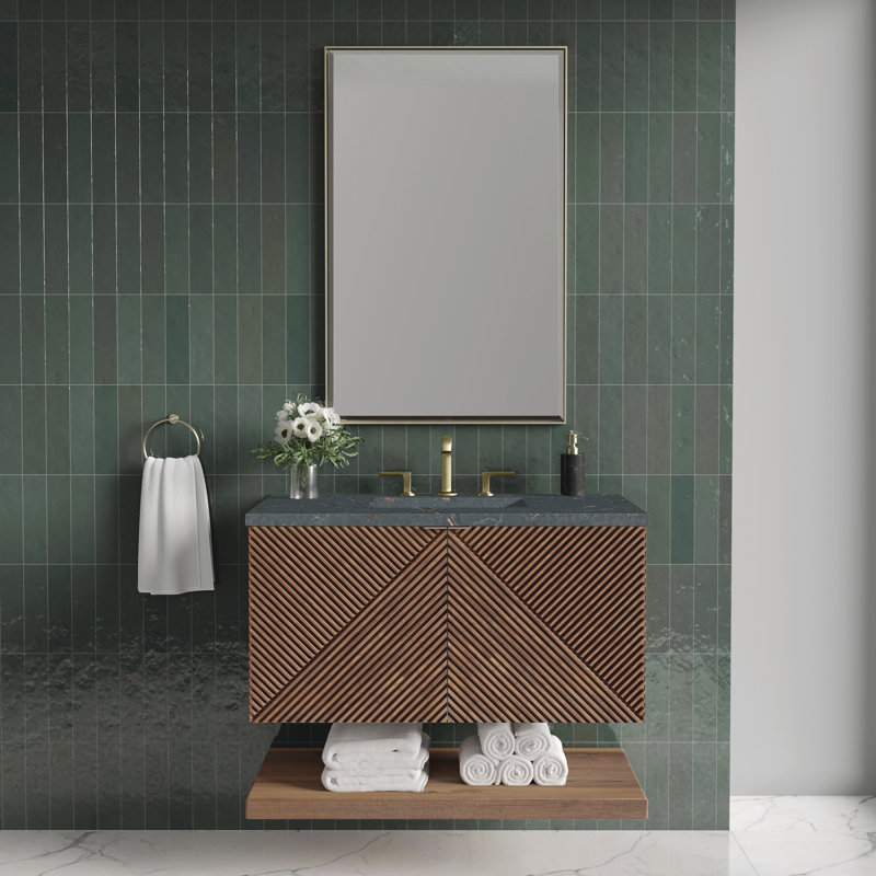 Marcello 36'' W Single Vanity, Parisien Bleu Quartz, 8" Widespread
