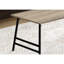 Table basse rectangulaire pour salon moderne, L 40 po, stratifié taupe, base en métal noir, table d'appoint