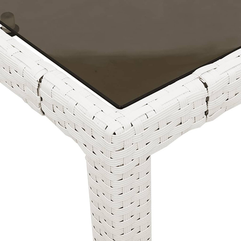 Ajara Square Glass Outdoor Dining Table - 90 cm W 90 cm D, White