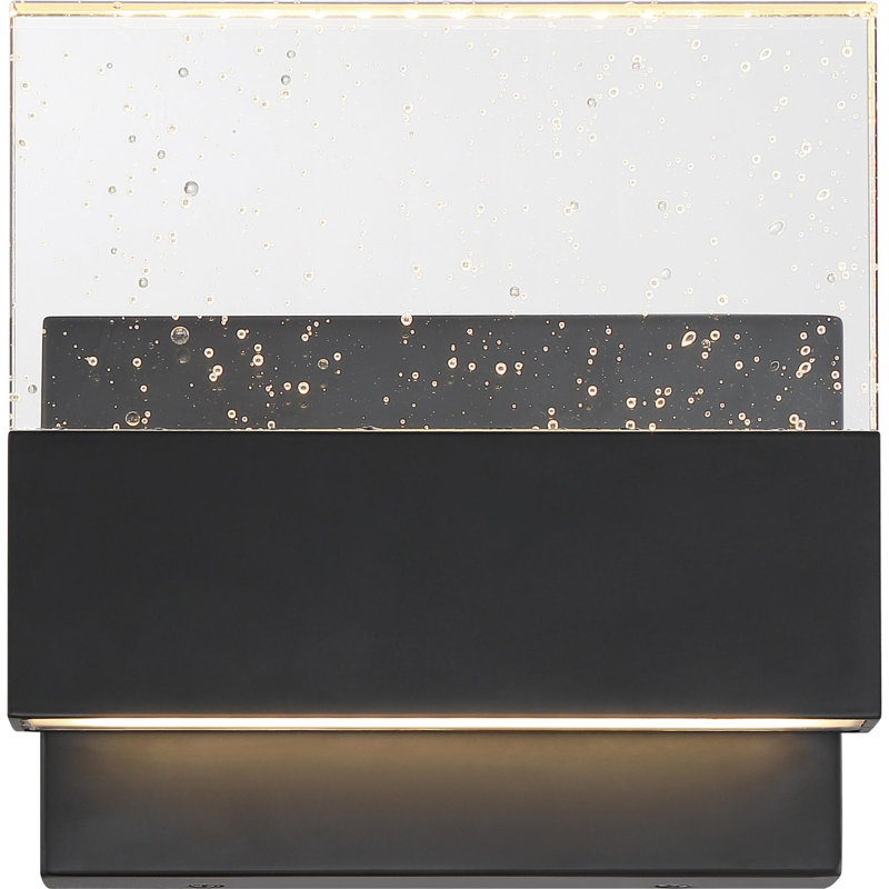 Luminaire encastré 1 lumière DEL à intensité variable Hildebran, Noir mat, H 7 po x l 7,25 po x P 2,5 po