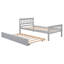 Lit simple avec lit gigogne, cadre de lit plateforme avec tête de lit et pied de lit, petit espace de vie dans la chambre à coucher, aucun sommier nécessaire, gris-1841320770