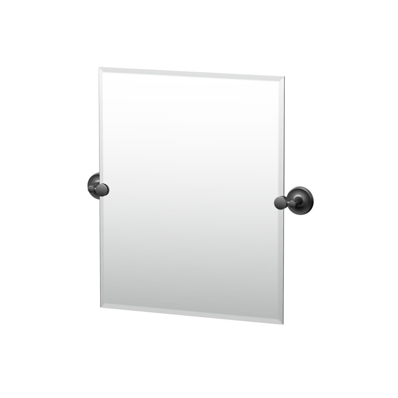 Miroir de salle de bain rectangulaire sans cadre Designer II | Miroir pivotant (inclinable) et biseauté, H 24 po x l 24,5 po
