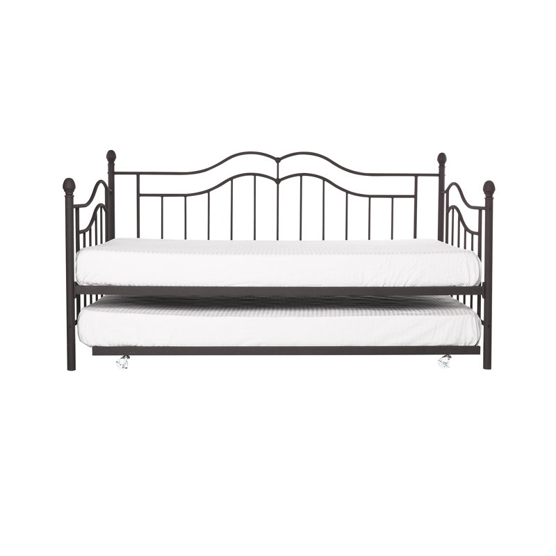 Lit de jour en métal avec couchette, Double, Bronze