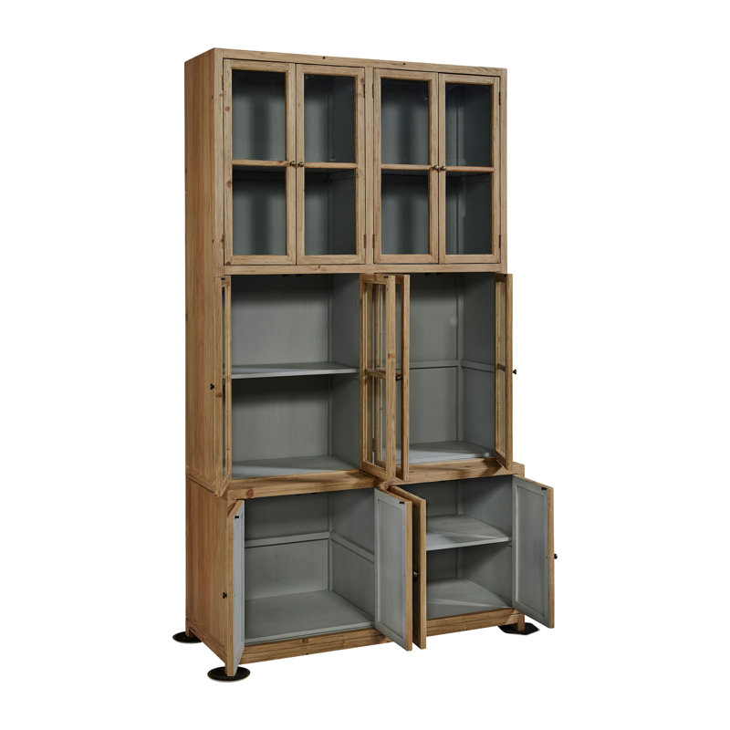 Vitrine en bois de pin récupéré avec tablettes amovibles Thorfast