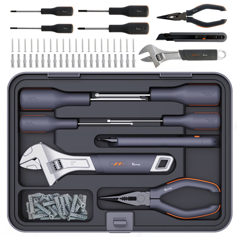 Trousse d'outils de réparation pour la maison avec étui de transport pour l'entretien ménager