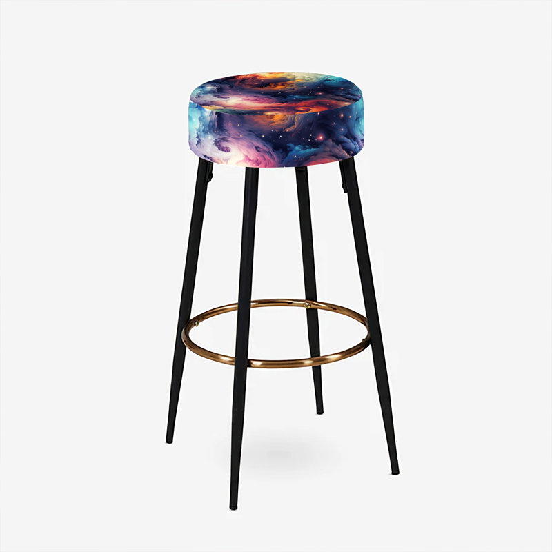 Cosmic Illusion Moody Patterns - Abstract Bar Stools Set Of 2
