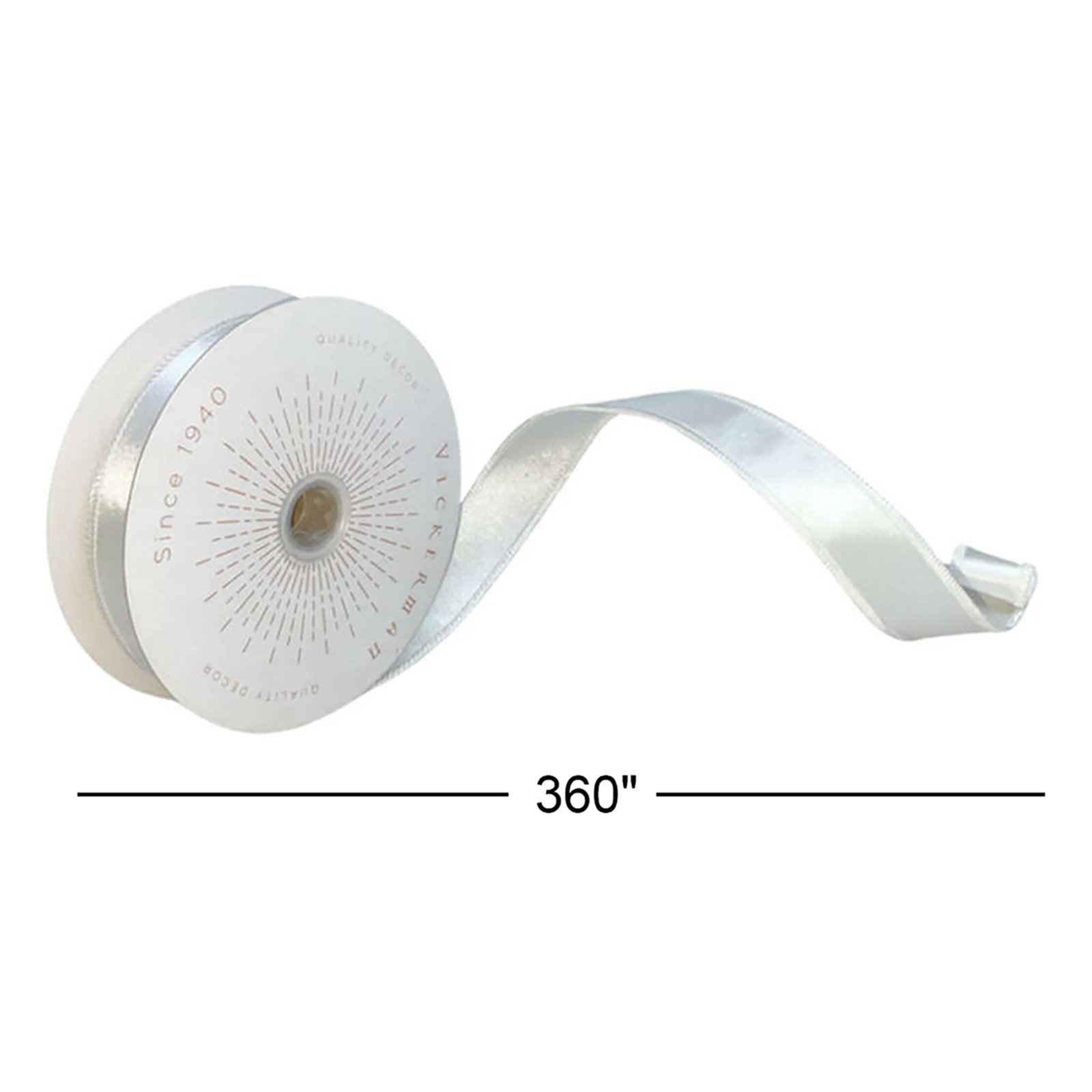 Satin Christmas Ribbon, 0.2" H x 360" W x 1" D, White