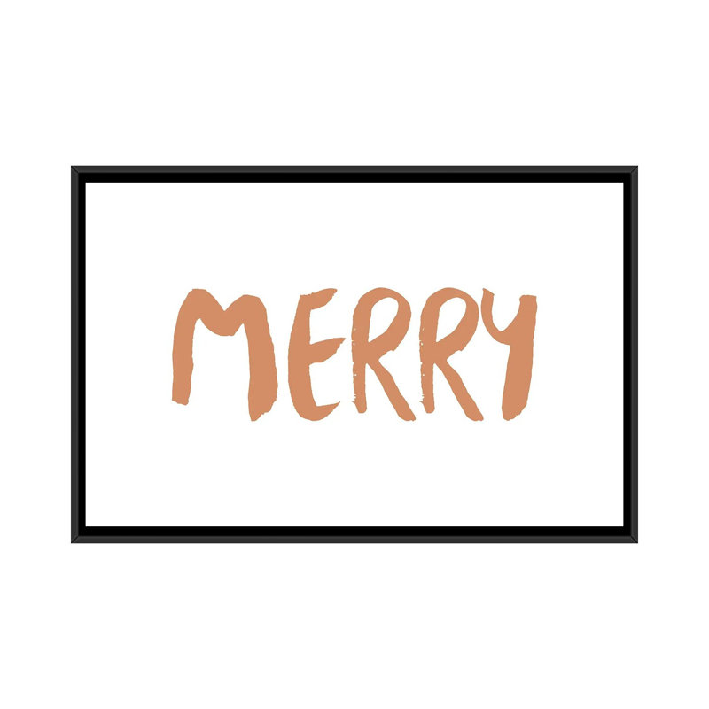 « Merry » par Orara studio-impression d’art textuel, Pas de tapis, H 32 po x l 48 po x 1,5 po, Toile avec cadre noir