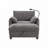 Chenille Armchair With Ottoman-541482967