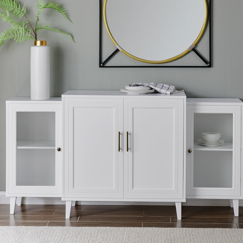 Elllise 62" Wide 4-Door Sideboard, White