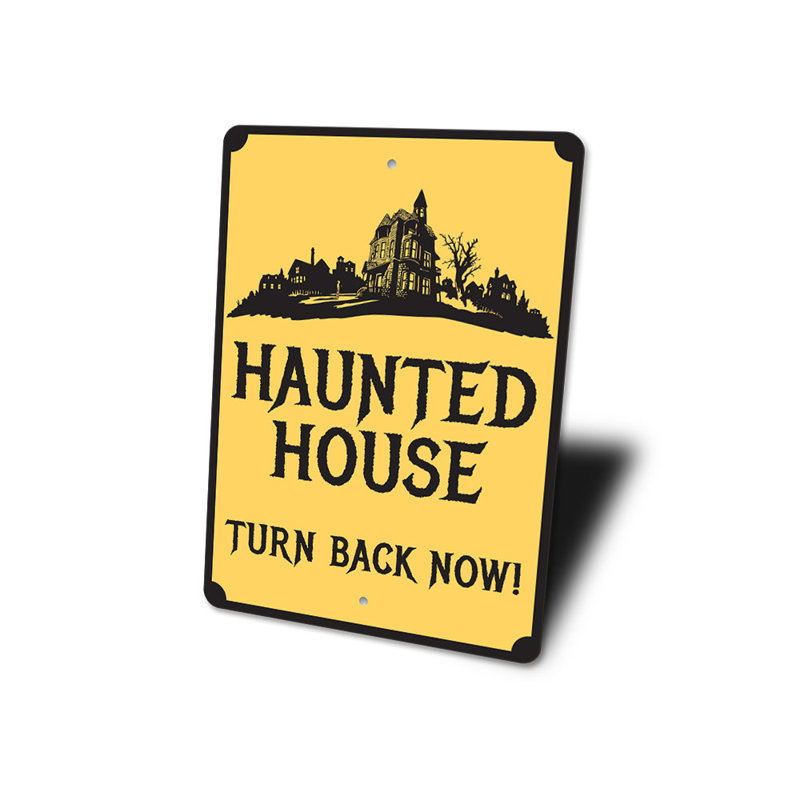 Haunted House Sign, 14" H x 10" W x 0.04" D