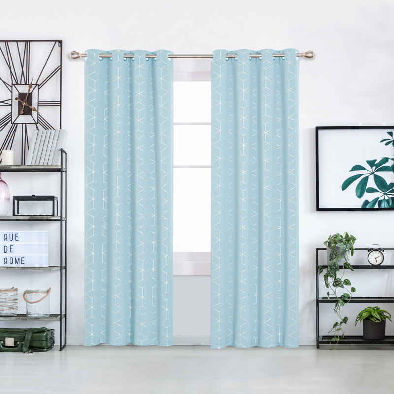 Malone Room Darkening Thermal Curtain, Width 168 x Drop 138cm, Sky Blue