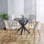 Table de salle à manger de 42,1 po pour 4 à 6 personnes avec plateau rond en MDF, table de salle à manger à piédestal, table basse de loisir, pieds croisés-121069496-121069497-121069498