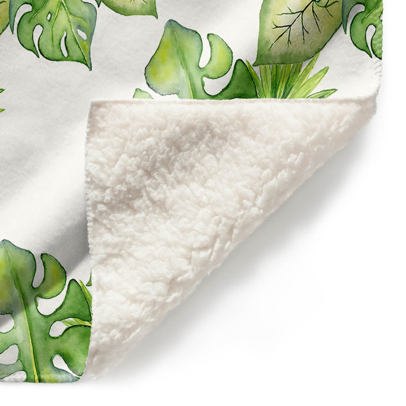  Jeté à feuilles tropicales, l 68 po x L 80 po