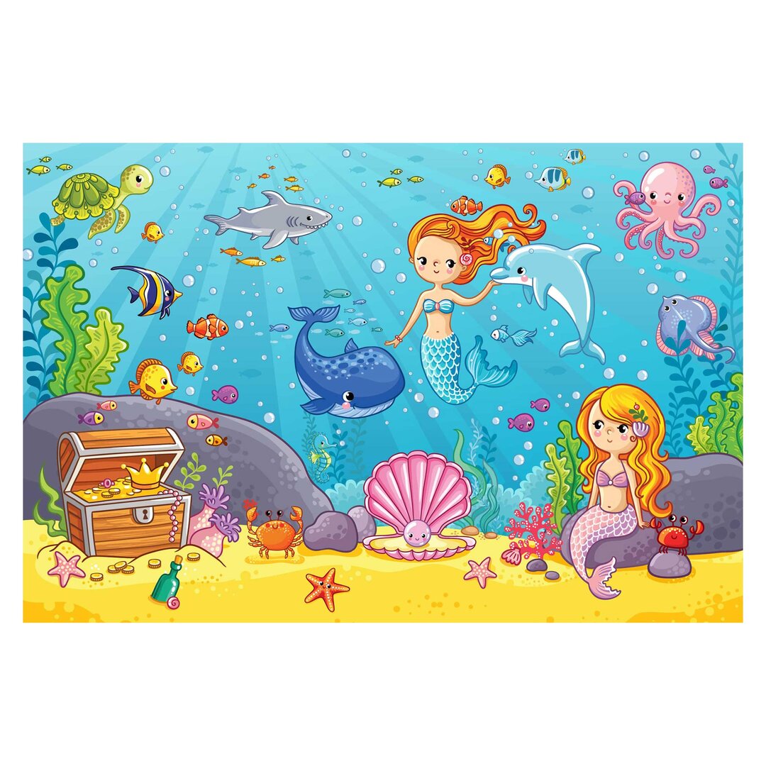 Strukturierte Fototapete Mermaid – Underwater World 2,55 m x 384 cm