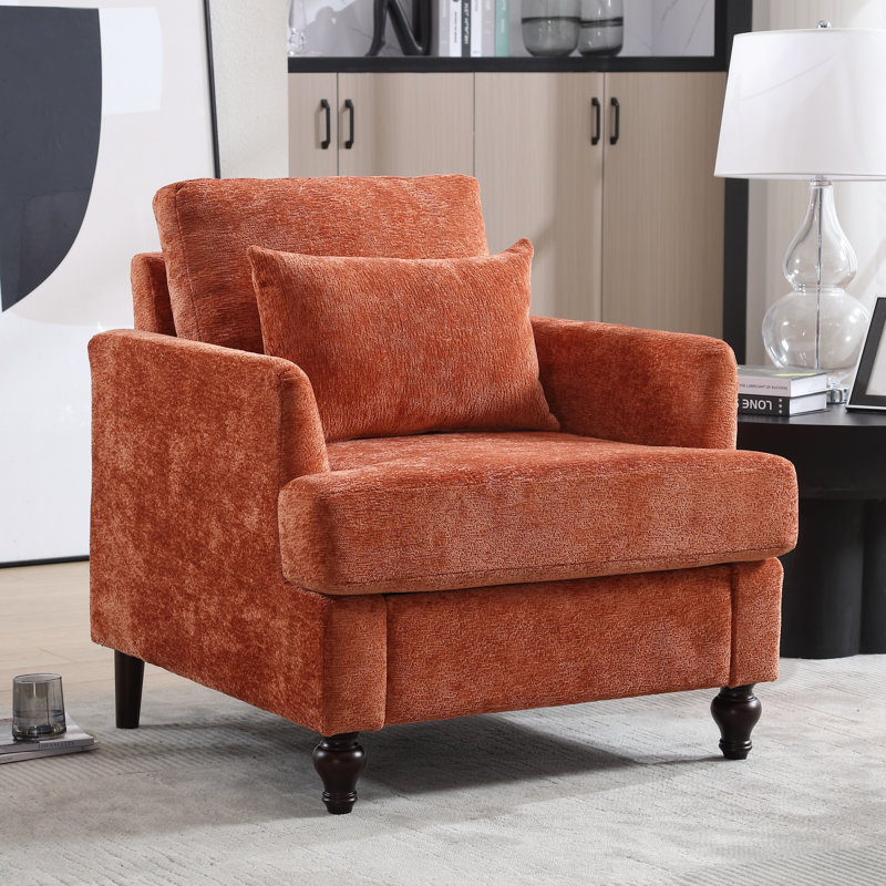 Denzal Upholstered Armchair, Gold Chenille
