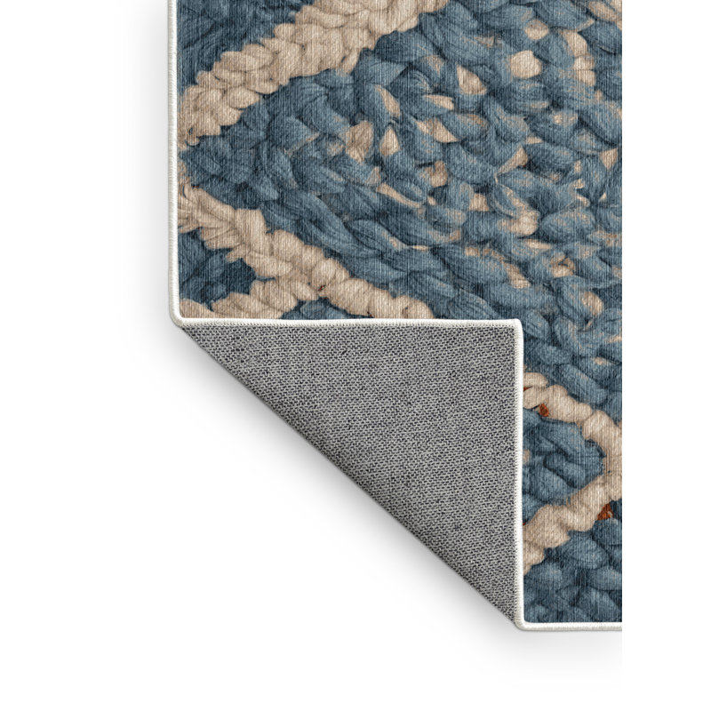 Machine Washable Beige Area Rug, Square 7'