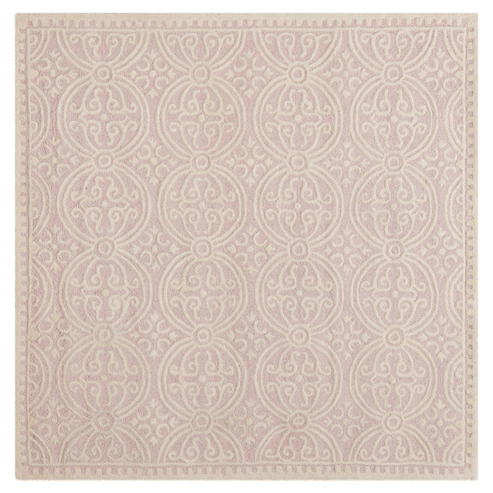 Ame Hand Tufted Wool Geometric Rug, Square 4'