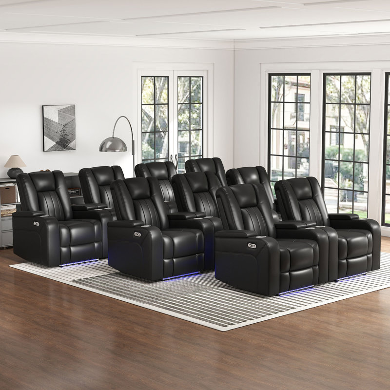 Fauteuil inclinable électrique de 38 po avec compartiment pour accoudoirs, USB et type C (ensemble de 9)