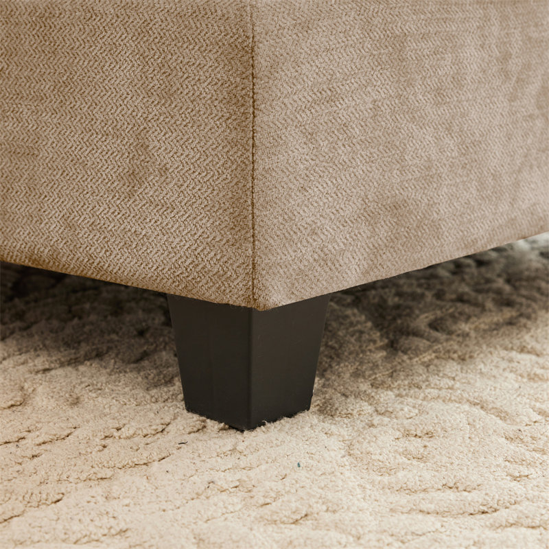 3-Seater Sofa with Ottoman, Camel Chenille