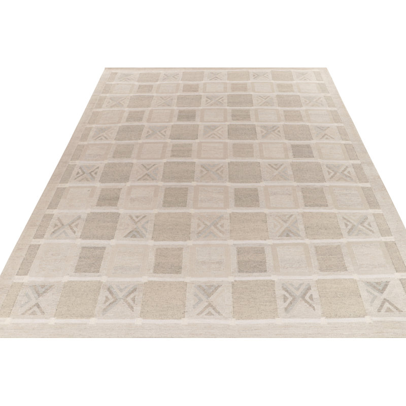 Scandinavian Wool Geometric Area Rug, Rectangle 14' x 20'