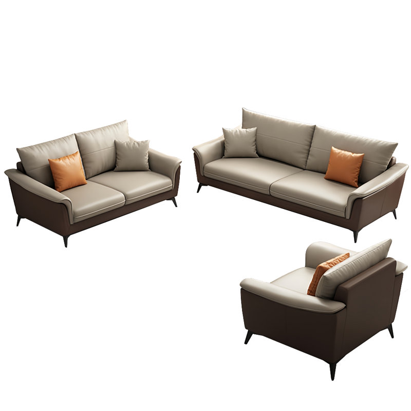 Modern light luxury simple sofa combination, Leather Match