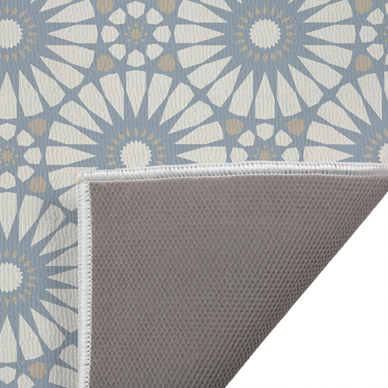Sylvia Non-Skid Bath Mat, Single - 24" L x 17" W, Denim Blue