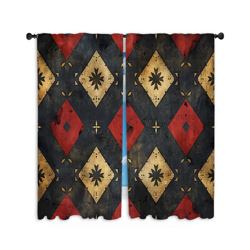 Paire de rideaux obscurcissant en polyester à motif géométrique, L 56 po x L 80 po