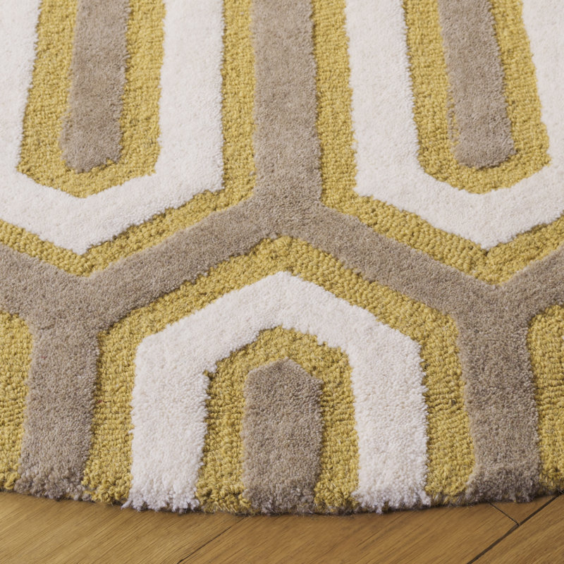 Tapis en laine touffeté à la main Ellicott, Rond 6 pi