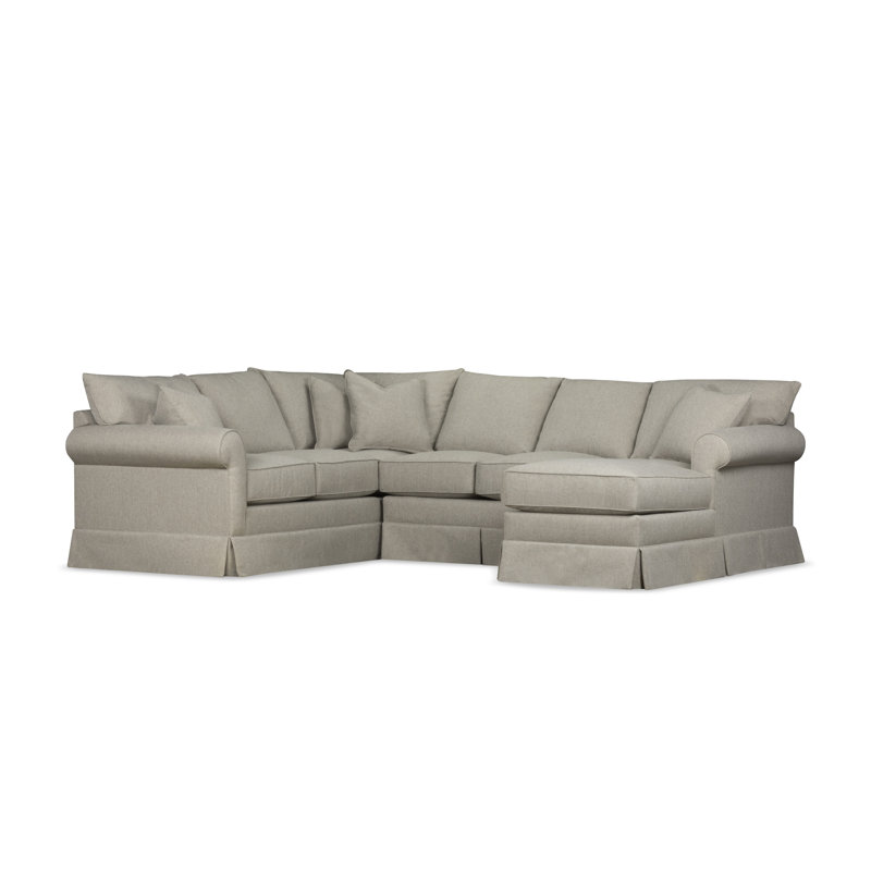 Friedman Upholstered U-Shaped Sectional, Bayou Flame Canvas, Right Hand Facing