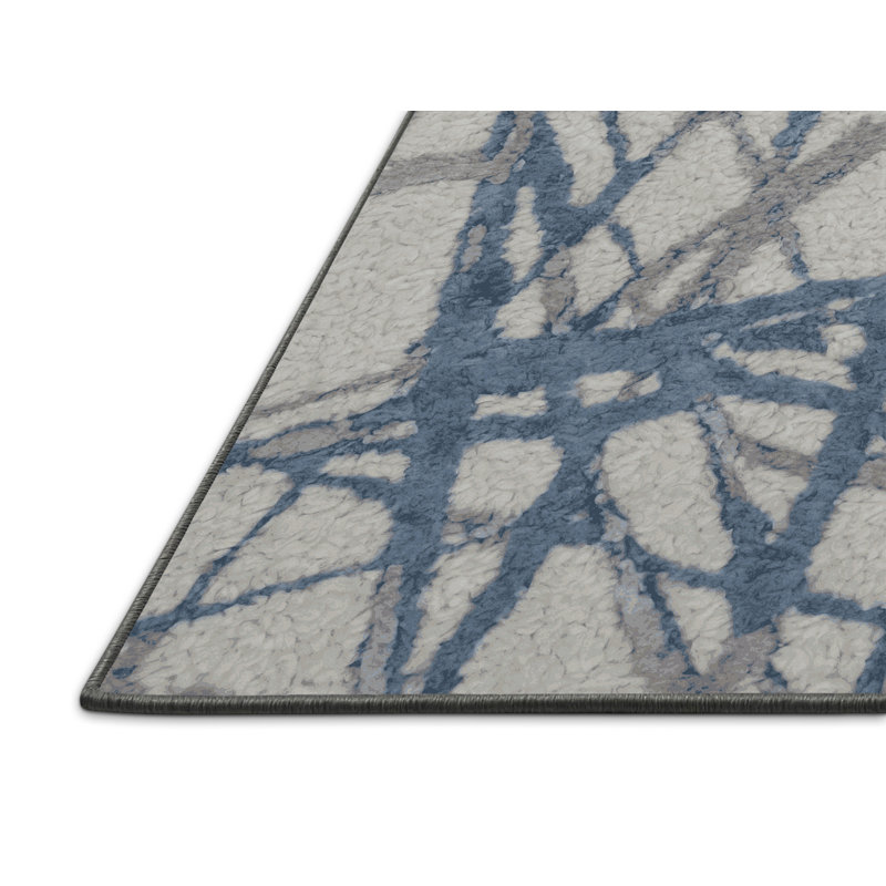 Tapis gris soyeux et moelleux, Rond 4 pi